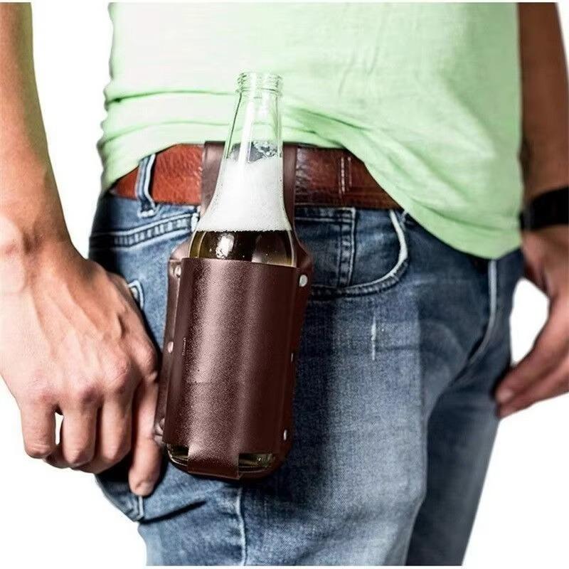 1pc Portable Beer Bottle Waist Belt Bag Wine Can Holder Holster Outdoor Festival Party Accessories