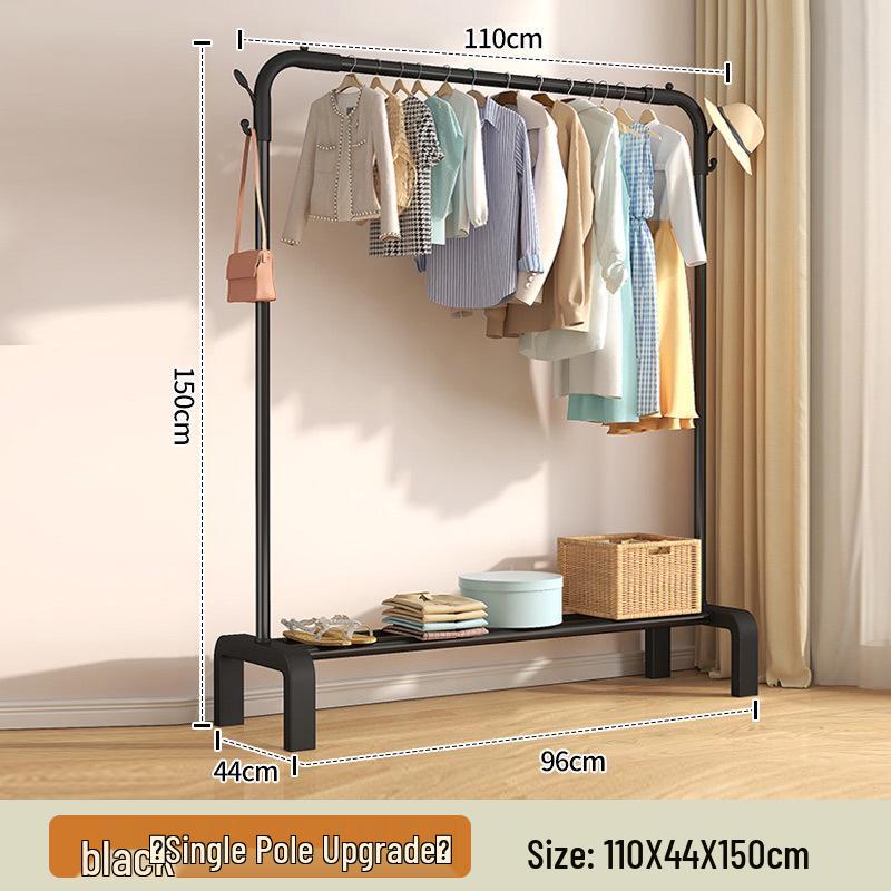 Floor-Standing Indoor Clothes Drying Rack and Coat/Hat Rack for Bedrooms and Dorms.