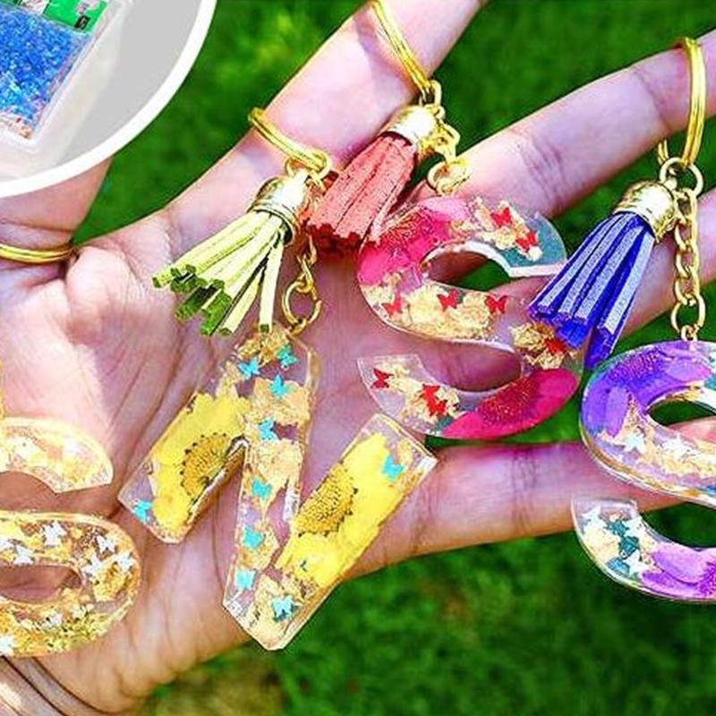 Resin Fillers 24/12 Candy Color Sequins Resin Jewelry Supply Iridescent Glitter Flakes for Resin Mold Jewelry Making