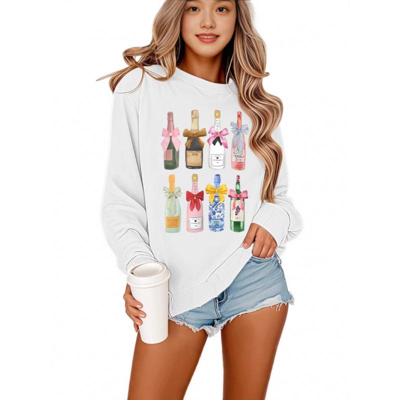 European & American Casual Printed Round Neck Sweatshirt 2025