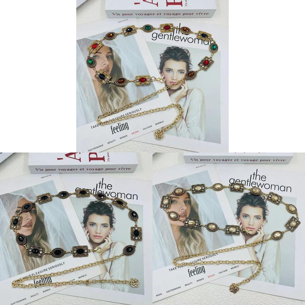 Gioiello Retro Stile Etnico Catena Vita con Decorazioni in Diamante d'Acqua per Donne