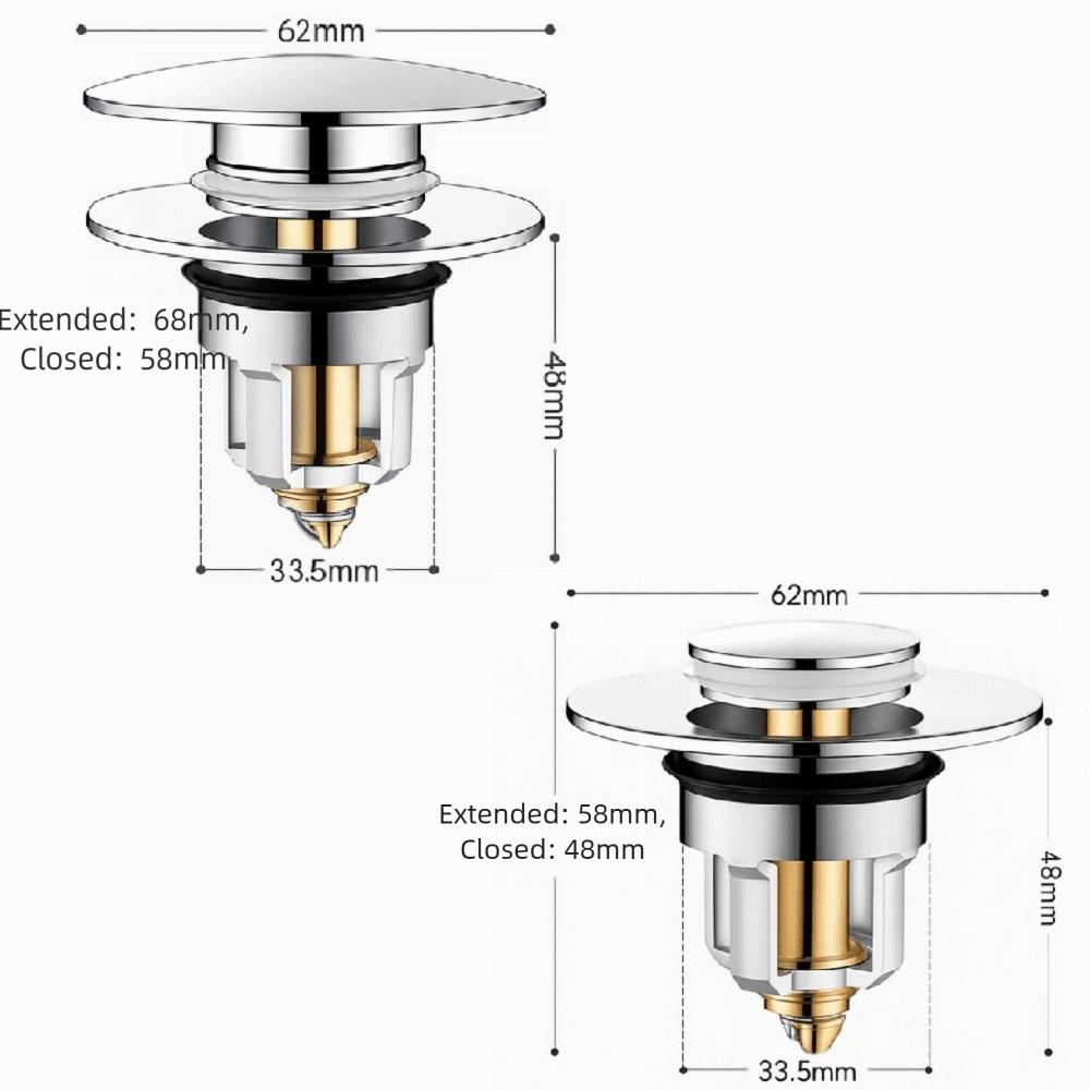 Copper Sink Stopper Pop Up Sink Plug Portable Universal Drain Cover  Bathroom