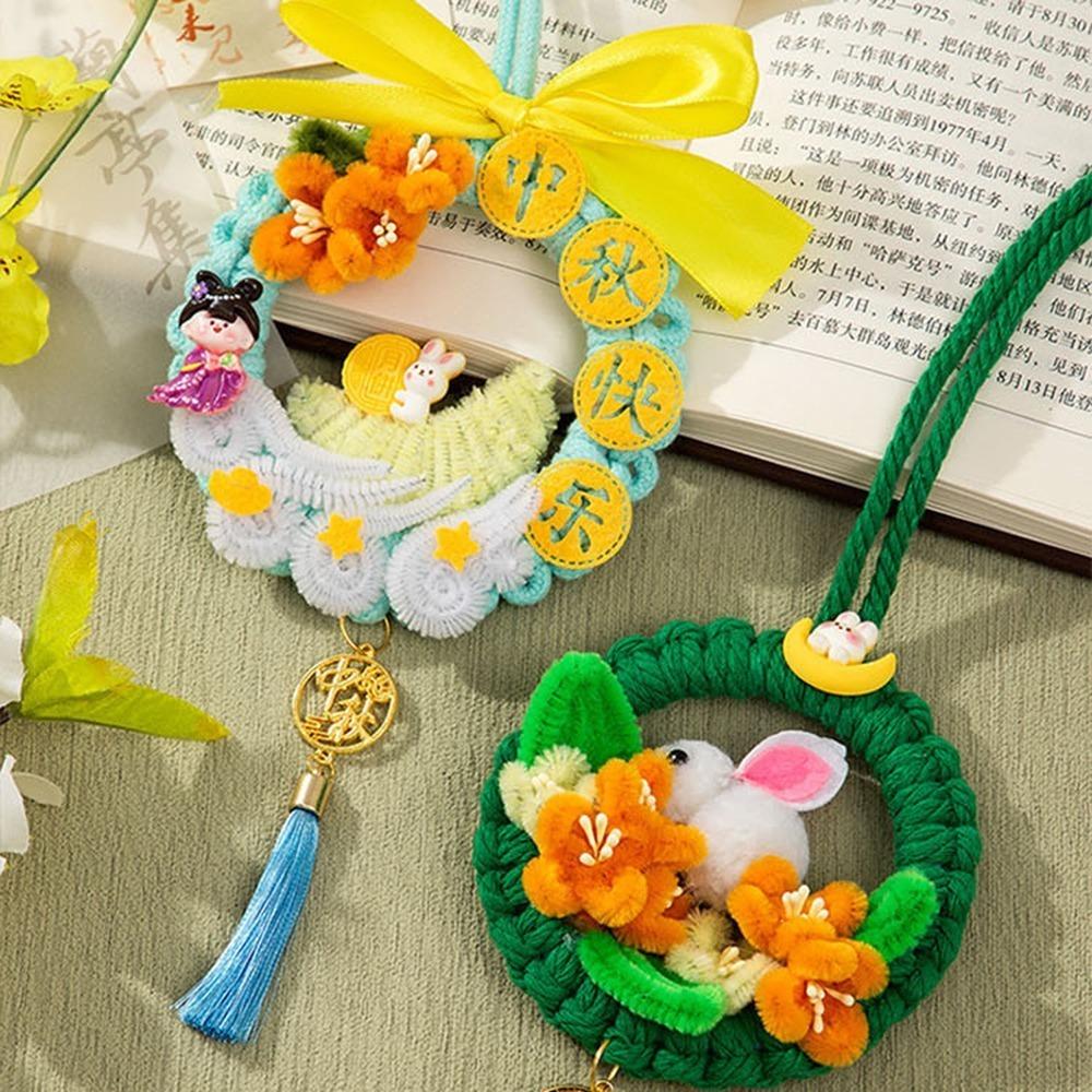 Plush Material Mid Autumn Festival Decoration Rabbit Car Hanging Ornament Vehicle Interior