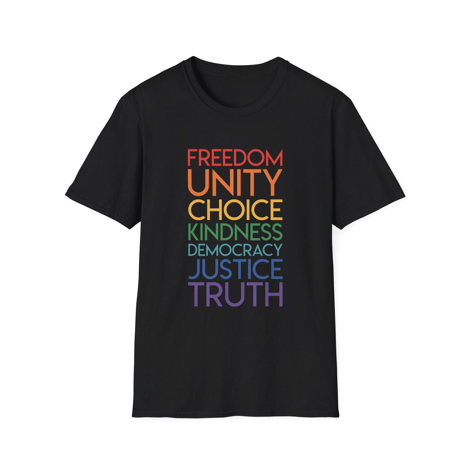 Subtle FDT Freedom Democracy Justice T-Shirt | Political Protest Resist Tee L