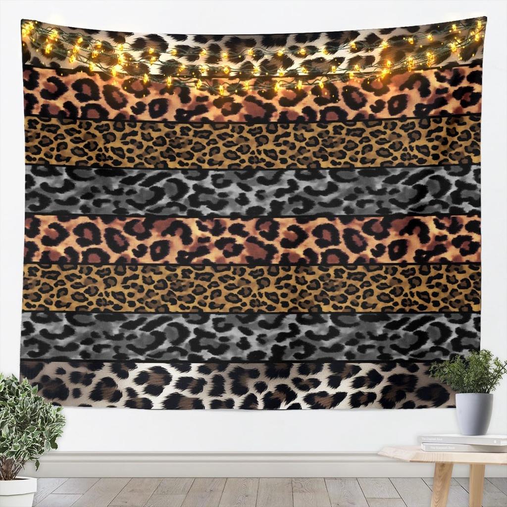 Rosy Leopard Tapestry Black White Zebra Wall Art Animal Print Wall Hanging Blanket For Living Room Bedroom Cheetah Home Decor