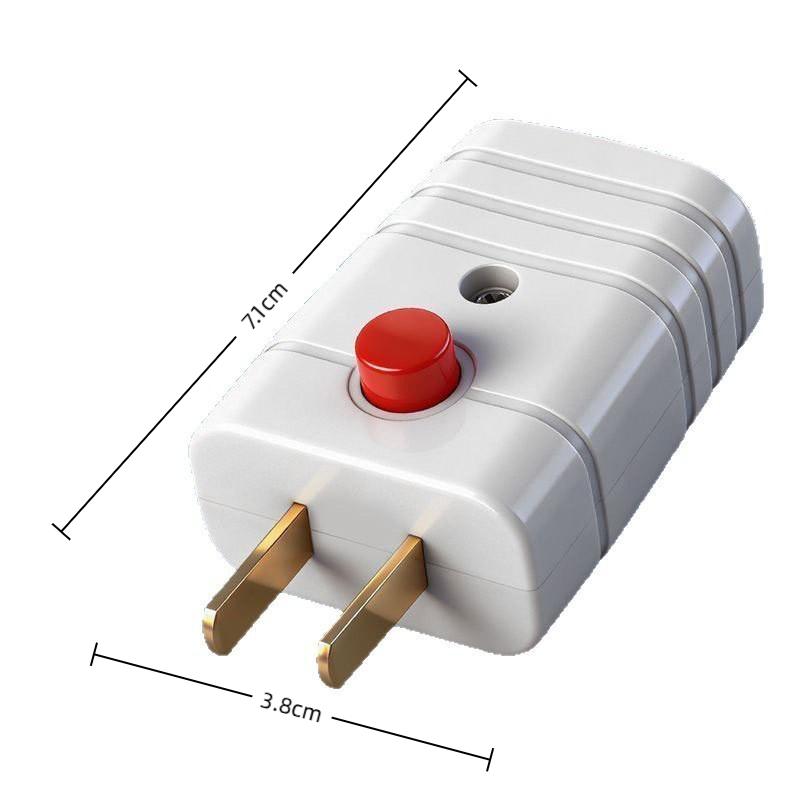 2 Prong Electric Power Plug With On Off Switch And Thick Pure Aluminum Pins 10A 250V For Home Office Daily Usedesert Bling