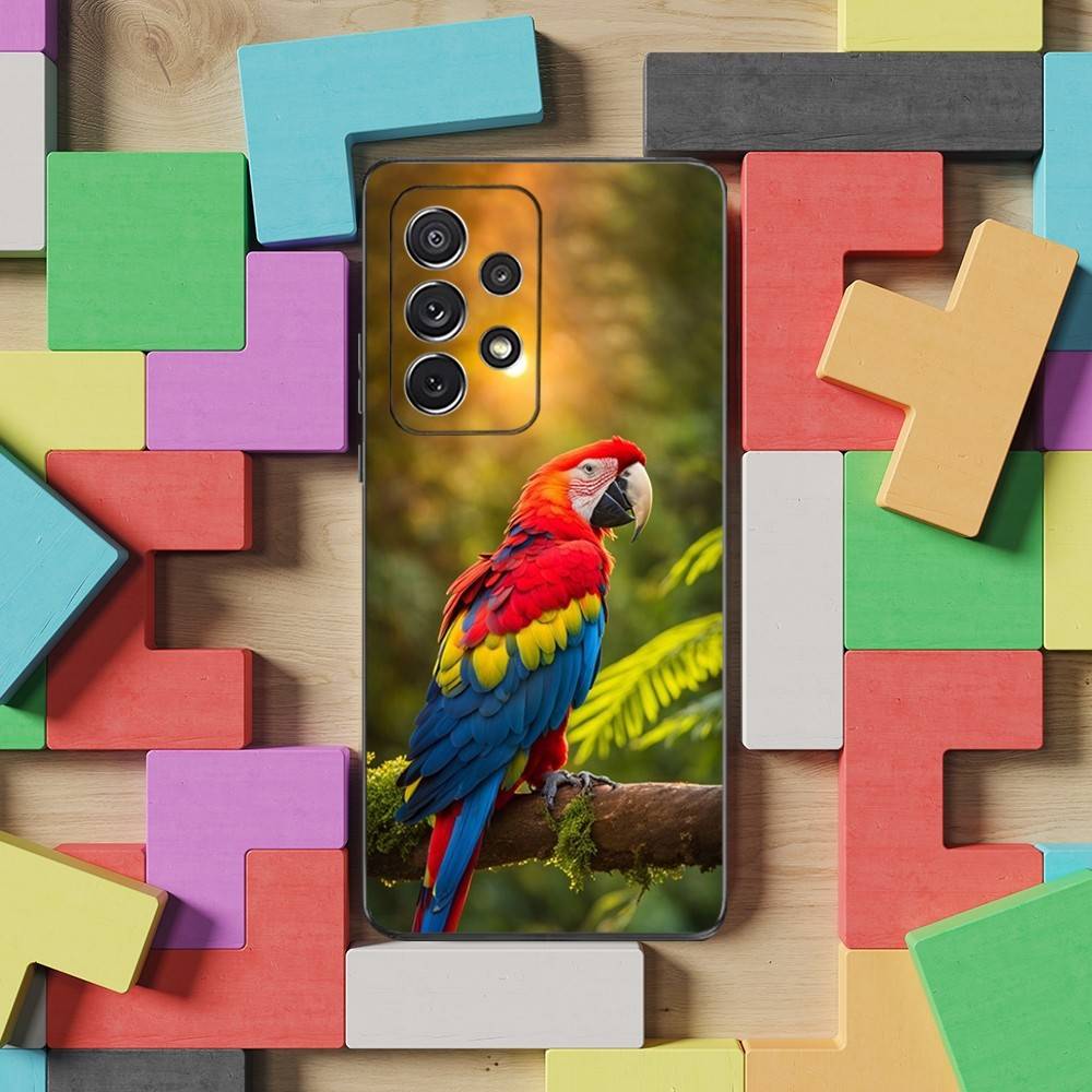 

Cute Art Animal Parrot Case For Samsung S10,Plus,S9,S22,S25,Ultra,S24,S21,S20,S23,FE,Lite,Soft Silicone Black SamsungS24FE