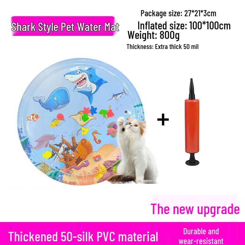 Douyin Cartoon Pet Inflatable Water Mat - Scratch-Resistant and Thickened for Cats