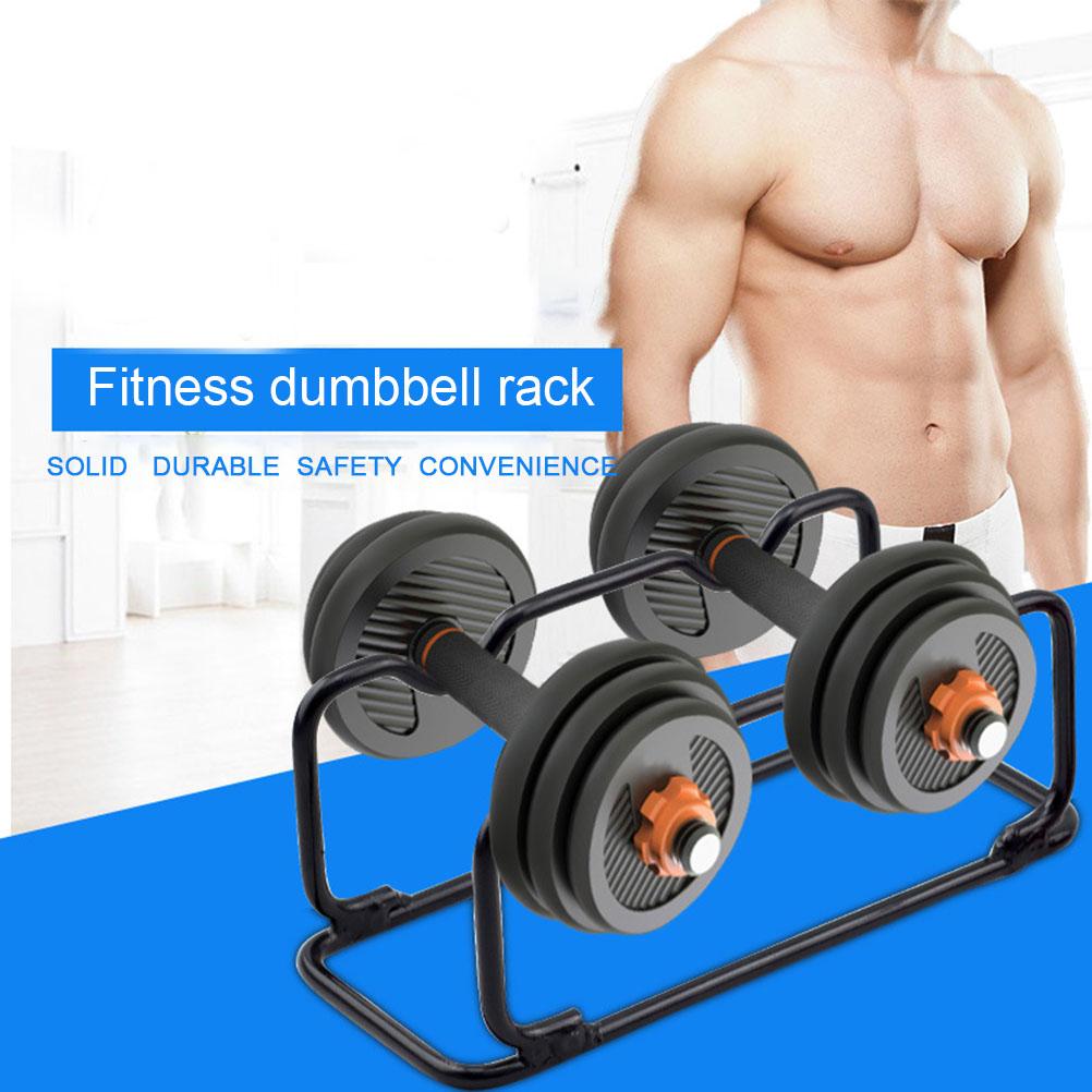 Barbell Bar Dumbbell Rack Compact Barbell Storage Stand Strengthened Steel Bracket for Home Office