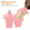 Eisform Silikon Praktisch Tragbar DIY Eis am Stiel Maker mit 50 Stielen für Haushalt Rosa