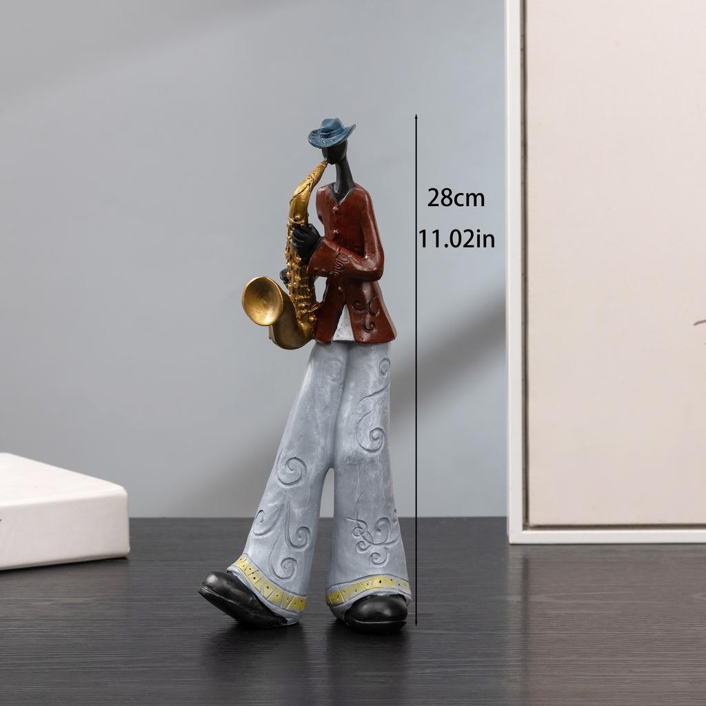 1 resin band statue, creative instrument model sculpture, Nordic style home decoration for living room, porch, and study