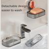 Portable Suction Cup Soap Box NO-Drilling Wall Mounted Soap Dish Holder Removable Soap Storage Rack For Bathroom Shower