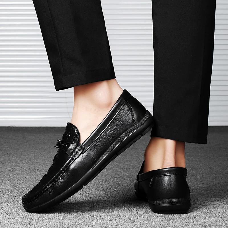 Mode 2024Herren Formelle Business Slipper Klassische Luxus Echtleder Krokodilmuster Laufschuhe Männliche Freizeit Hochzeitsparty Slipper