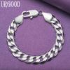 Modisches Armband aus 925er-Sterlingsilber mit 12 mm Seitenkette
