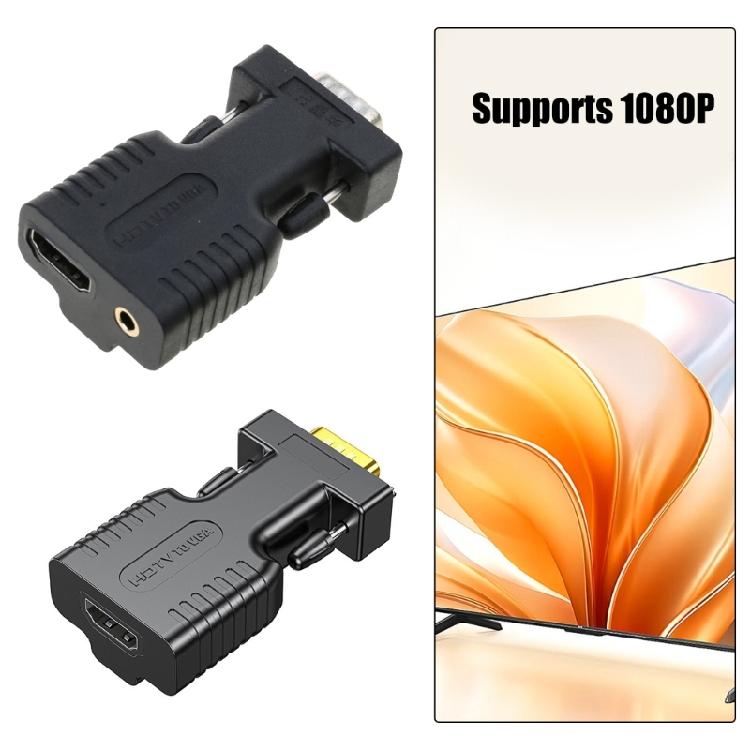 1080P HDMIcompatible Female to Male VGA Converters Video Output for PC Laptop TV Monitors Projectors Low Power Consumption
