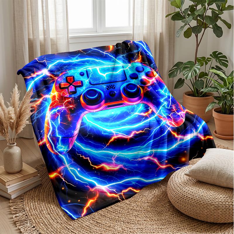 Gaming Controller In Water Theme Blanket Lightweight Warm Flannel Blanket Decorative Throw Blanket for Home Decoration