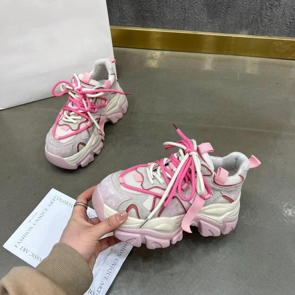 Tyk Såle Havnevind Økende Sko Damemodell 2025 Ny Vår og Høst Nett Rød Alt Student Fritidssneaker