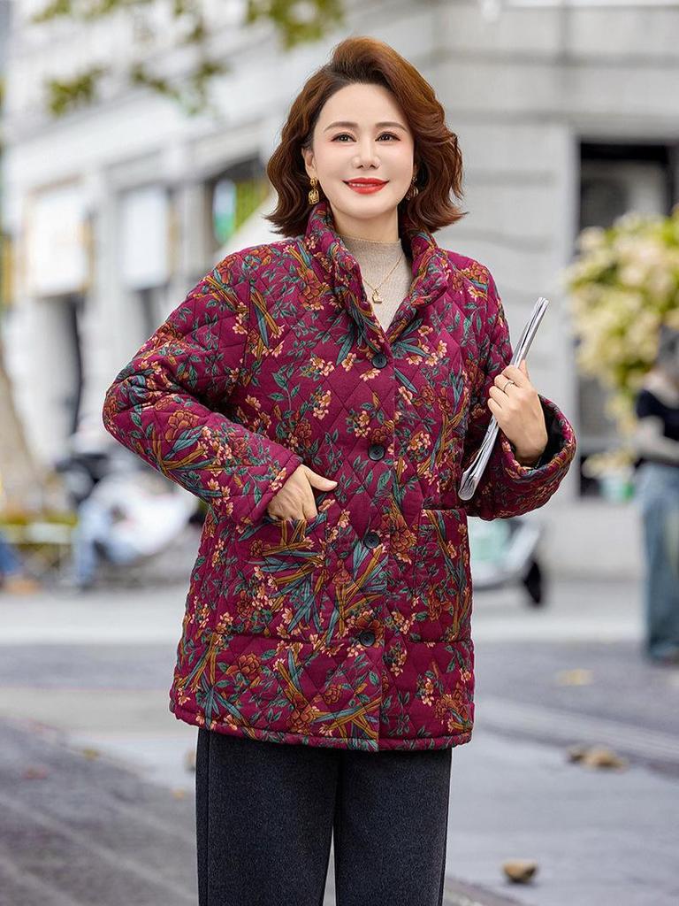 Maternity Winter Velvet Cotton Jacket for Middle-Aged and Elderly Women - Warm, Stylish, and Loose Fit