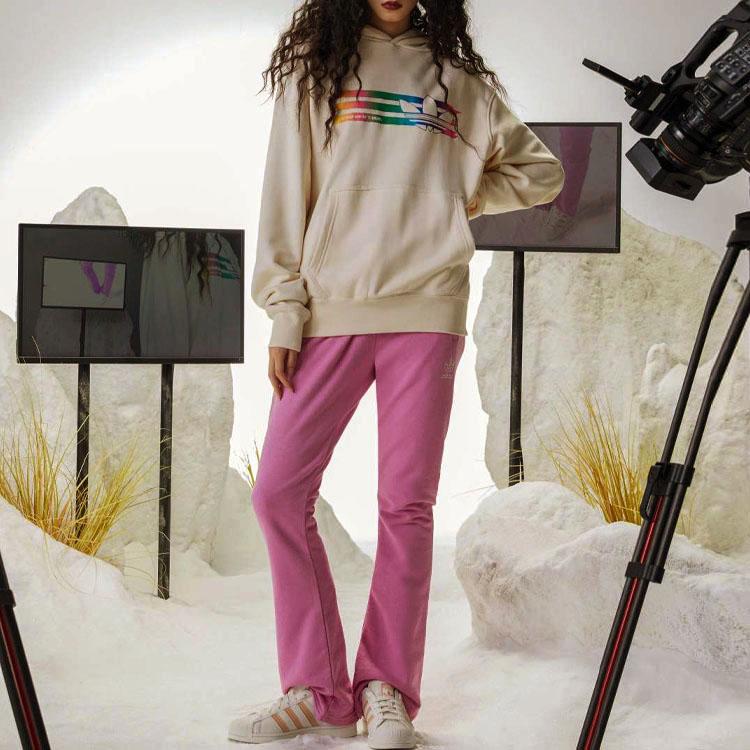 Adidas Originals Trefoil Hooded Gradient Print Pullover Sweatshirt Unisex Sweatshirt White HL4108