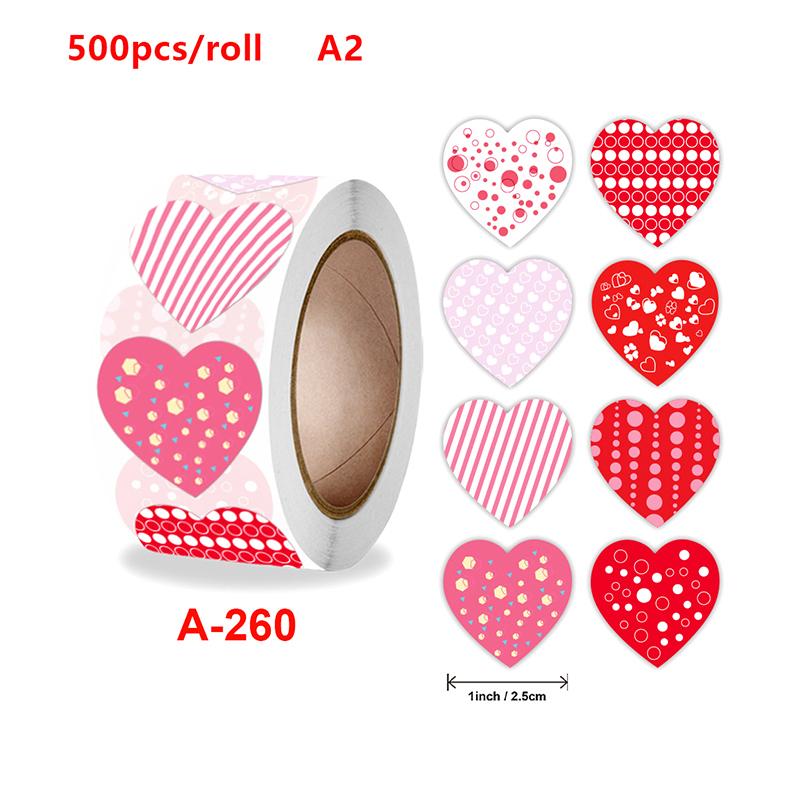 

500 шт. 1-дюймовые красные наклейки в виде сердца на День святого Валентина, упаковочные наклейки для выпечки, конверты, декоративные наклейки с надписью «Любовь»