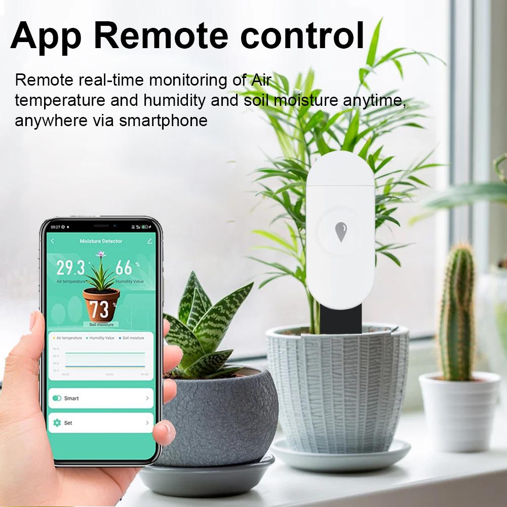 Temperature Humidity Moisture Detector Smart Soil Tester Moisture Sensor Phone App RealTime Monitor for Home Garden