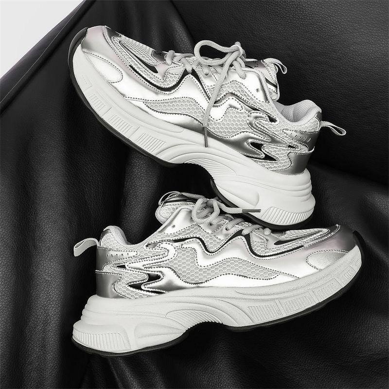 

Мужская обувь Кроссовки Мужская теннисная обувь Люксовая обувь Мужская повседневная обувь Кроссовки для бега Дышащие модные мокасины Кроссовки для мужчин 44 серебряный