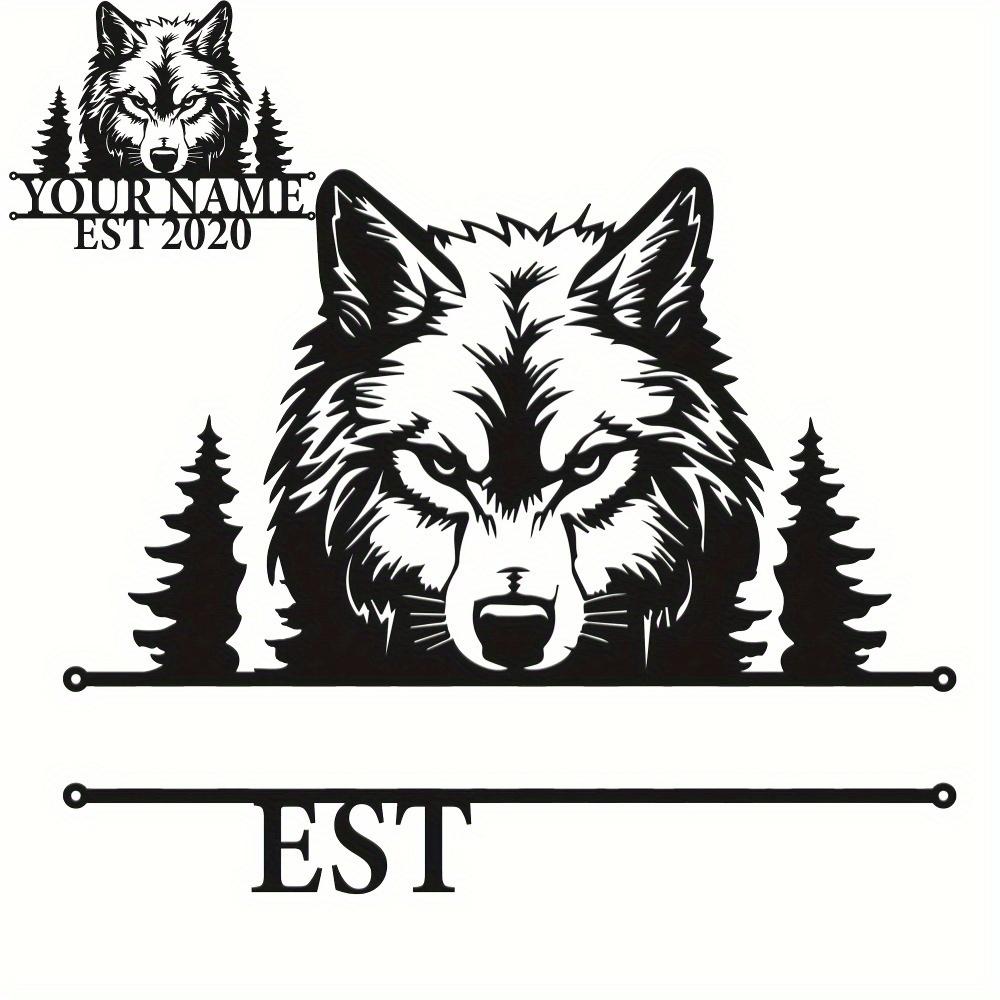 Unique Handmade Wolf King Metal Wall Decor Black Matte Art Deco for Living Room
