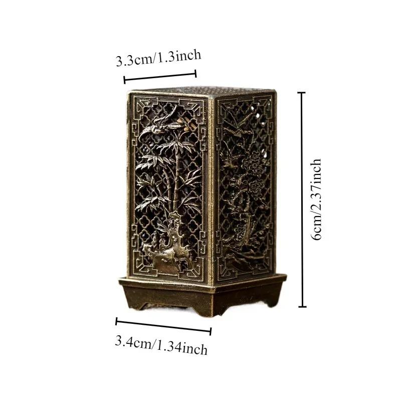 Queimador de incenso quadrado vertical pequeno Xiangyun liga suporte de incenso aromaterapia interior ornamento para casa chinês ameixa inense queimadores