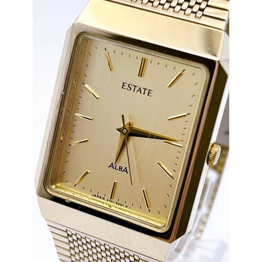 Used SEIKO Watch Working Item V701-5120 Quartz Gold