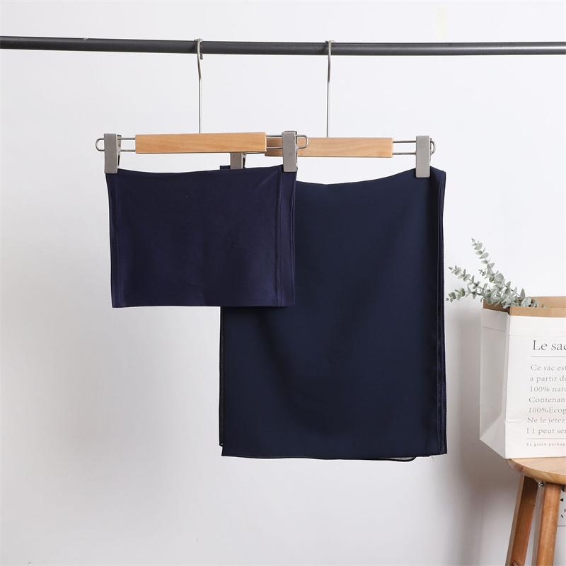 Instant Chiffon Hijab With Undercap Solid Color Basic Stretchy Pullover Headscarf Outdoor Thin Breathable Sunscreen Head Wrap