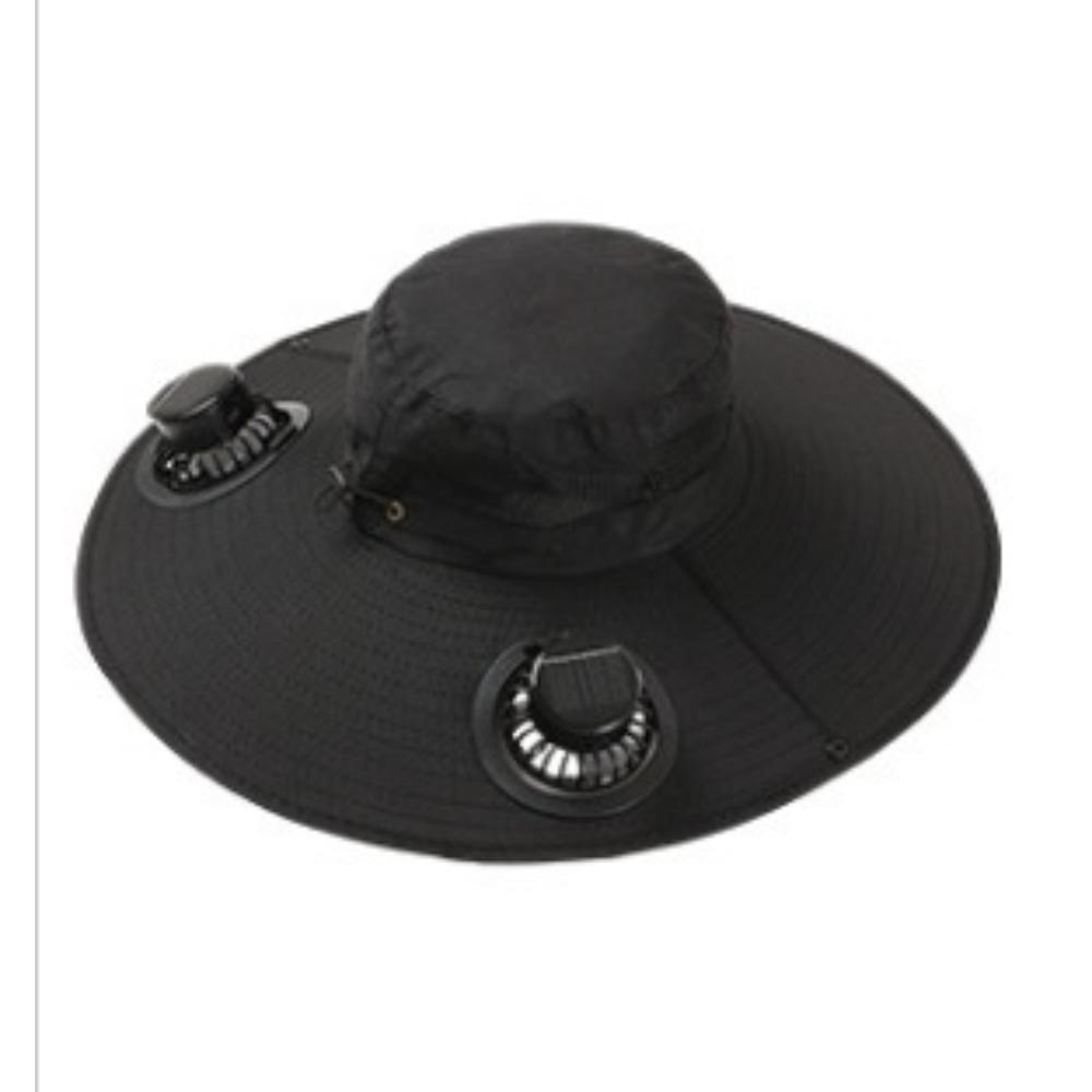 UV Protection Solar Fan Bucket Hat, Outdoor Fishing Sun Protection Cooling Fisherman Cap