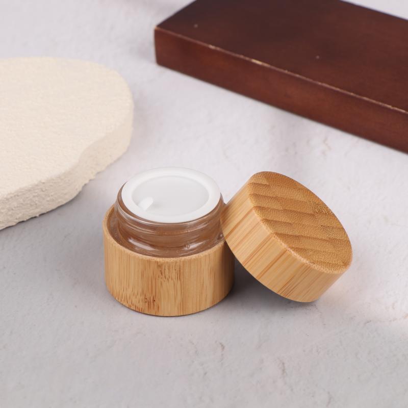 Bamboo Cream Jar Travel Container Lip Balm Jars Containers Face Lotion Container Eye Cream Sample Jars Cosmetic Container