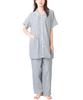 ON NISHIKI Summer Short Premium Combed Double Top and Bottom Long Loungewear Size Women's Pajamas, Sleeves, 100% Cotton, Yarn, Gauze, Skin-Friendly,