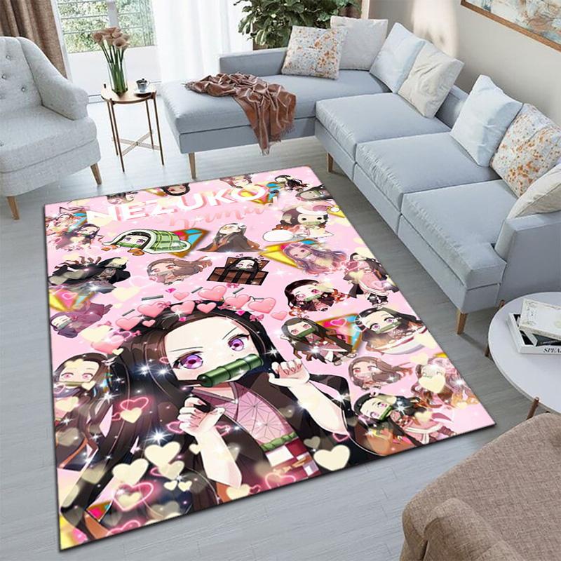 Japanese manga artist Koyoharu Gotouge's Demon Slayer carpets, home decor, non-slip door mats, hallway seat mats, outdoor picnic mats, rugs H7
