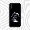 Cool S-Silver S-Surfer Phone Case For Samsung S10,S21,FE,S21,Note 20,S26,S25,S24,S23,Ultra,S9,S22,Plus Soft Silicone Black Cover