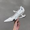 Nischendesign spitze Zehenpartie speziell geformter Absatz High Heels Damen neue Ballerina-Stil Riemchen flacher Ausschnitt Einzelne Schuhe