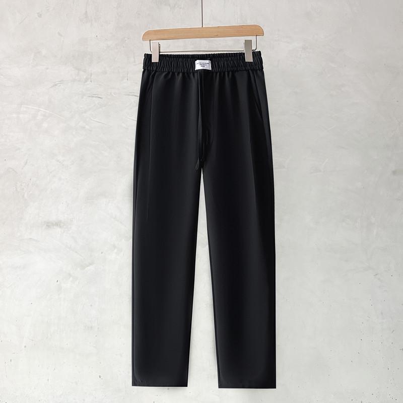 

Мужские модные повседневные брюки прямого кроя из ледяного шелка - Свободная посадка, корейский стиль для мальчиков и мужчин 2XL