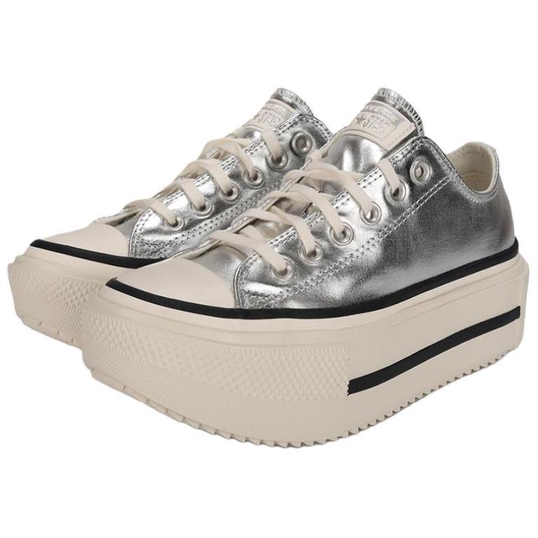 Chuck Taylor All Star Converse Lift Doppia Zeppa 'Silver Egret Black' A16406C