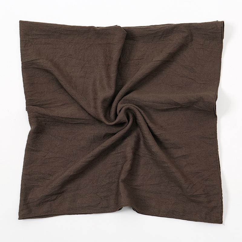 Einfarbiger weicher atmungsaktiver Polyester-Quadratischer Schal - Damen Europäischer/Amerikanischer Kopfschal, Lässiger Sonnenschutz Dekorativer Seidenschal