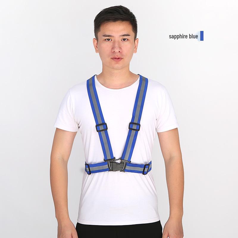 Reflective Vest for Cycling, Night Running, Sanitation, and Construction with Elastic Suspenders for Visibility and Safety