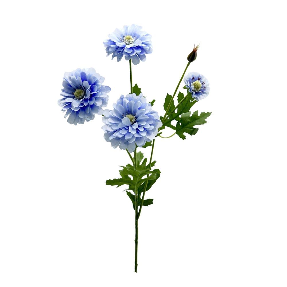 54CM Artificial Silk Flowers Artificial Silk Nordic Style Faux Flowers Bouquet Bridal Bouquet 4 Heads Design синий