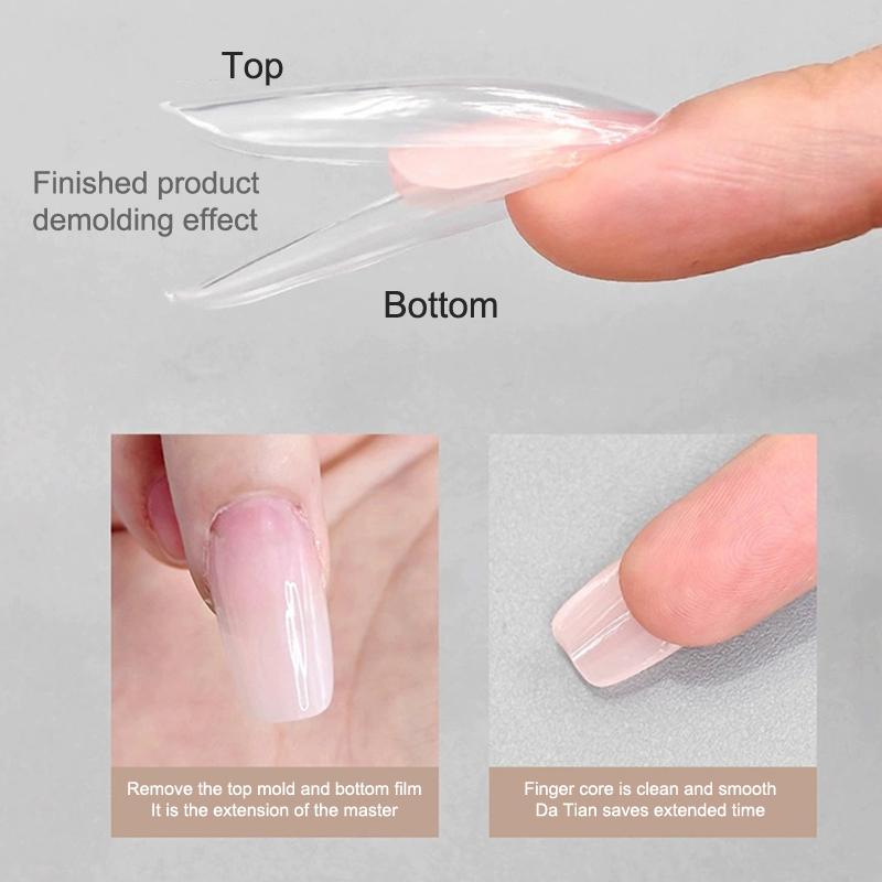 240 Stück Sandwich Dual-Nagelform Coffin Mandel-Nagelformen 14 Größen Wiederverwendbar Obere und untere Formen Nagelkunst-Verlängerung Obere Form Untere Form