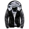 Men's fleece jacket; autumn and winter thickened warm color matching jacket; zipper hooded sweatshirt.