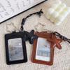 Portable INS Aesthetic Photocard Holder Y2K PU Leather Idol Photo Card Display Sleeve Pendant for Phone Hang