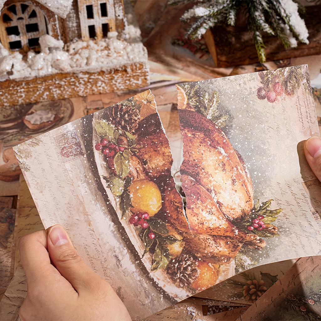 160 listů na knihu série Sweet Christmas, vzorovaný papír, různé vzory, popisovatelný, materiály pro zdobení scrapbooků