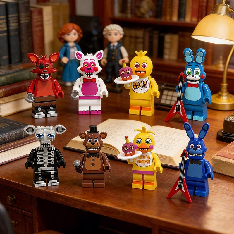 Mini Bricks Bonnie Decoration Piece Construction Block Games Figure Chica Foxy Bear Freddy Fazbear Plaything Accessories Party Presents