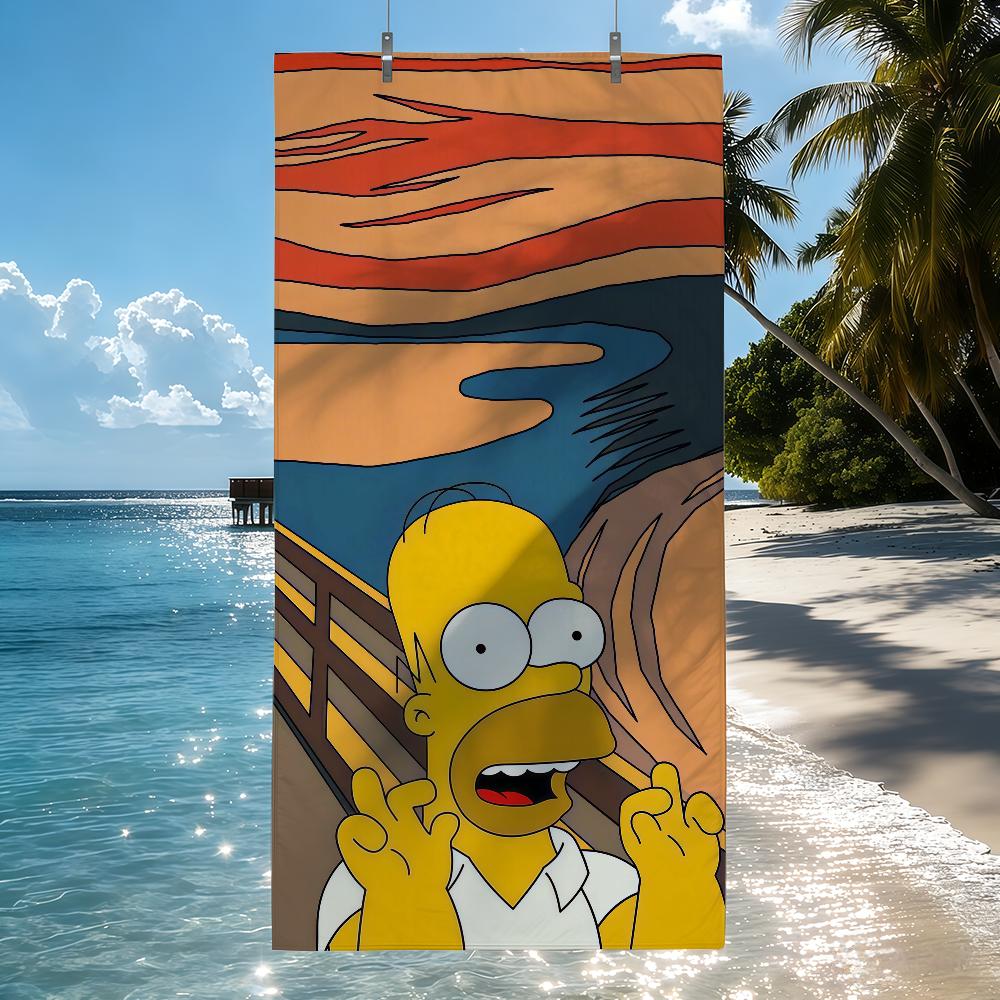 Cartoon cute THE S-SIMPSONS Towel Drying Bath Towel Applicable To Light Swimming Camping Yoga Beach Out