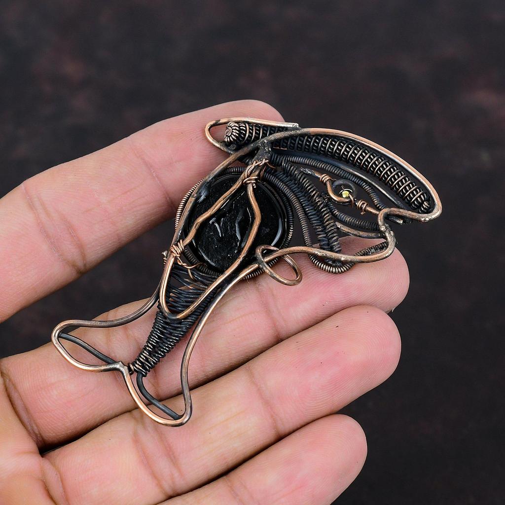 Amerikanischer Dichroic Glas Anhänger Kupferdraht gewickelt Anhänger Fisch Anhänger handgemachter Edelstein Schmuck brandneuer Anhänger Kupferschmuck als Geschenk