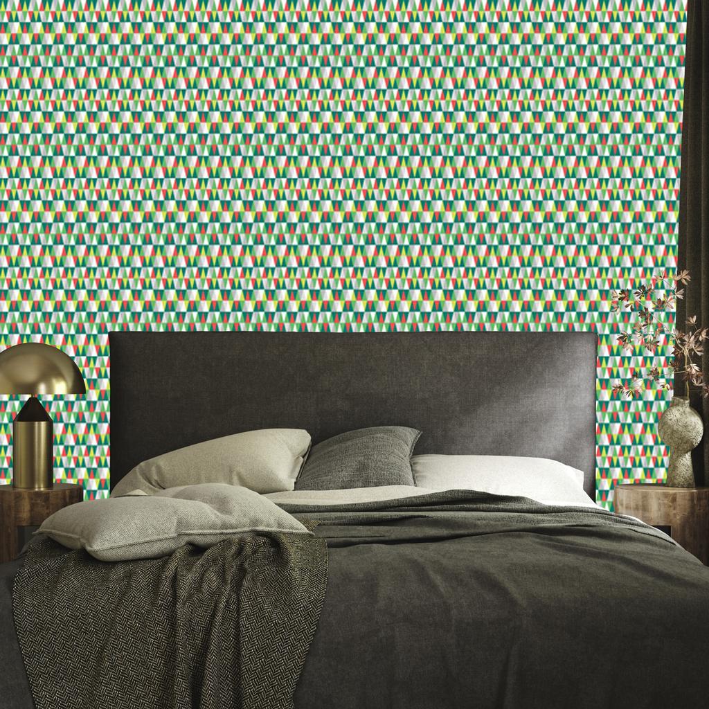 Wallpaper Triangles Sea and Green for Living Room and Bedroom 50x1000