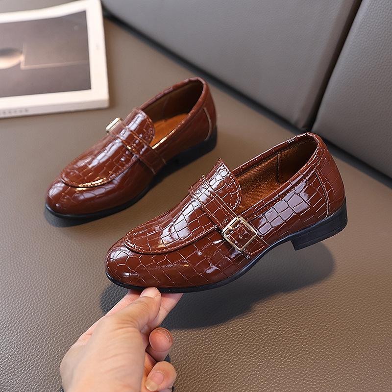 Dětská obuv Móda Chlapci Černé baleríny Všestranná školní vystoupení Boty s nízkým podpatkem